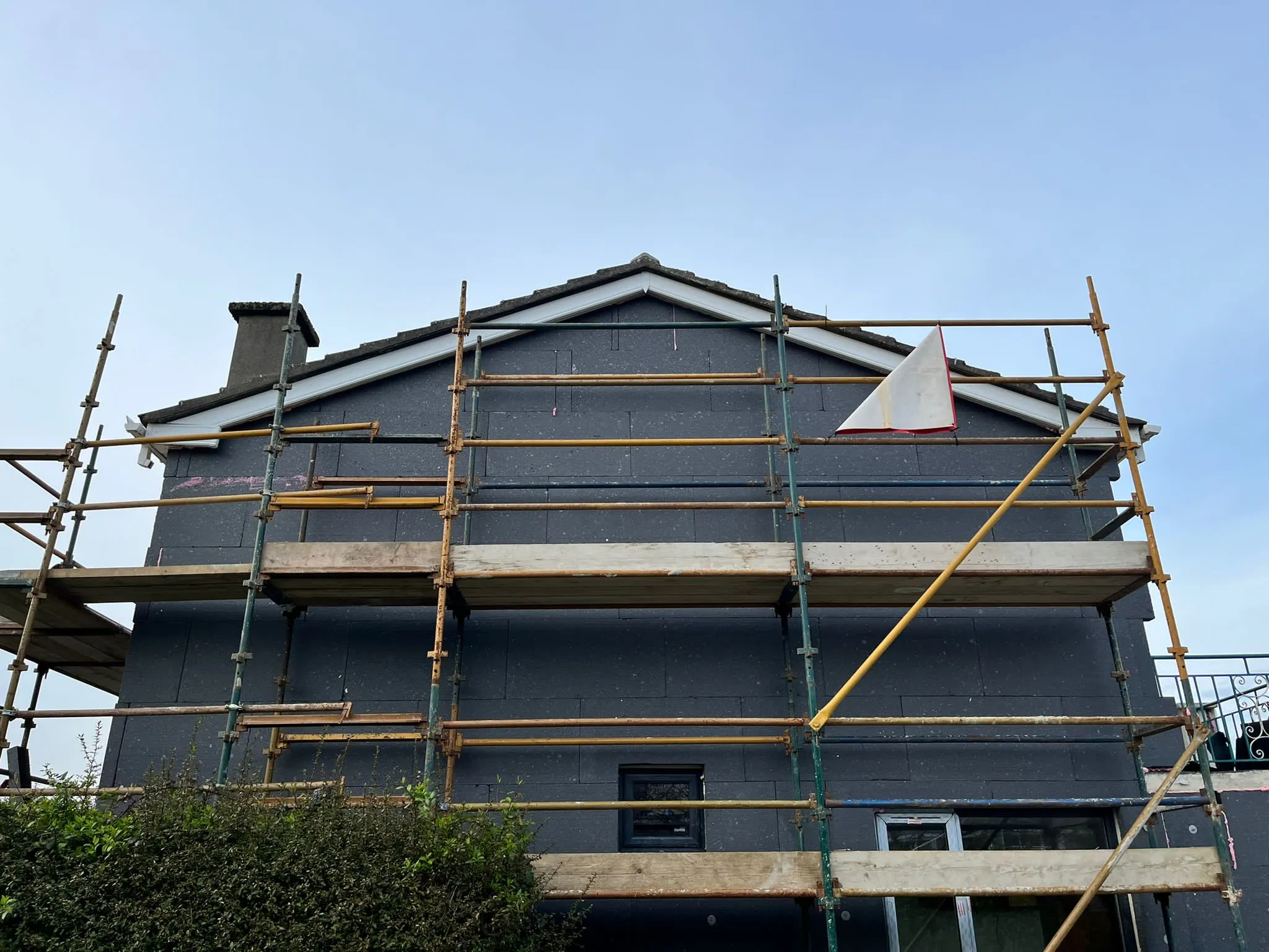 External wall insulation on a house